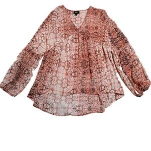 Mossimo Supply Co. Floral Blouse - Pink and White
